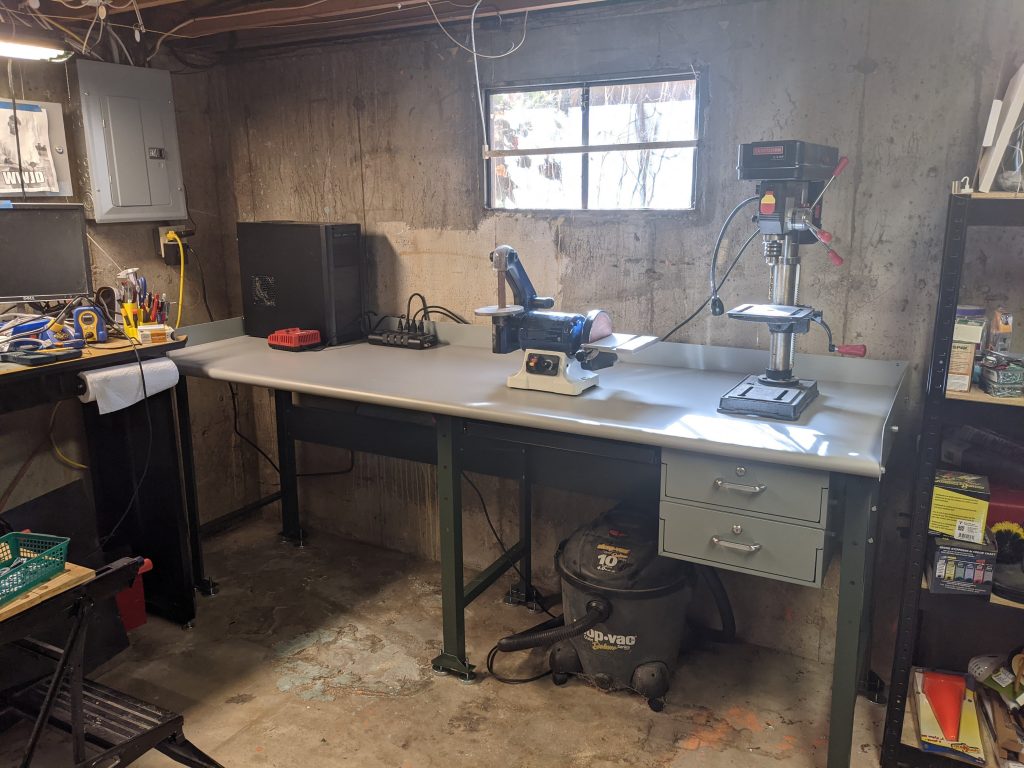 New workbench with sander & drill press
